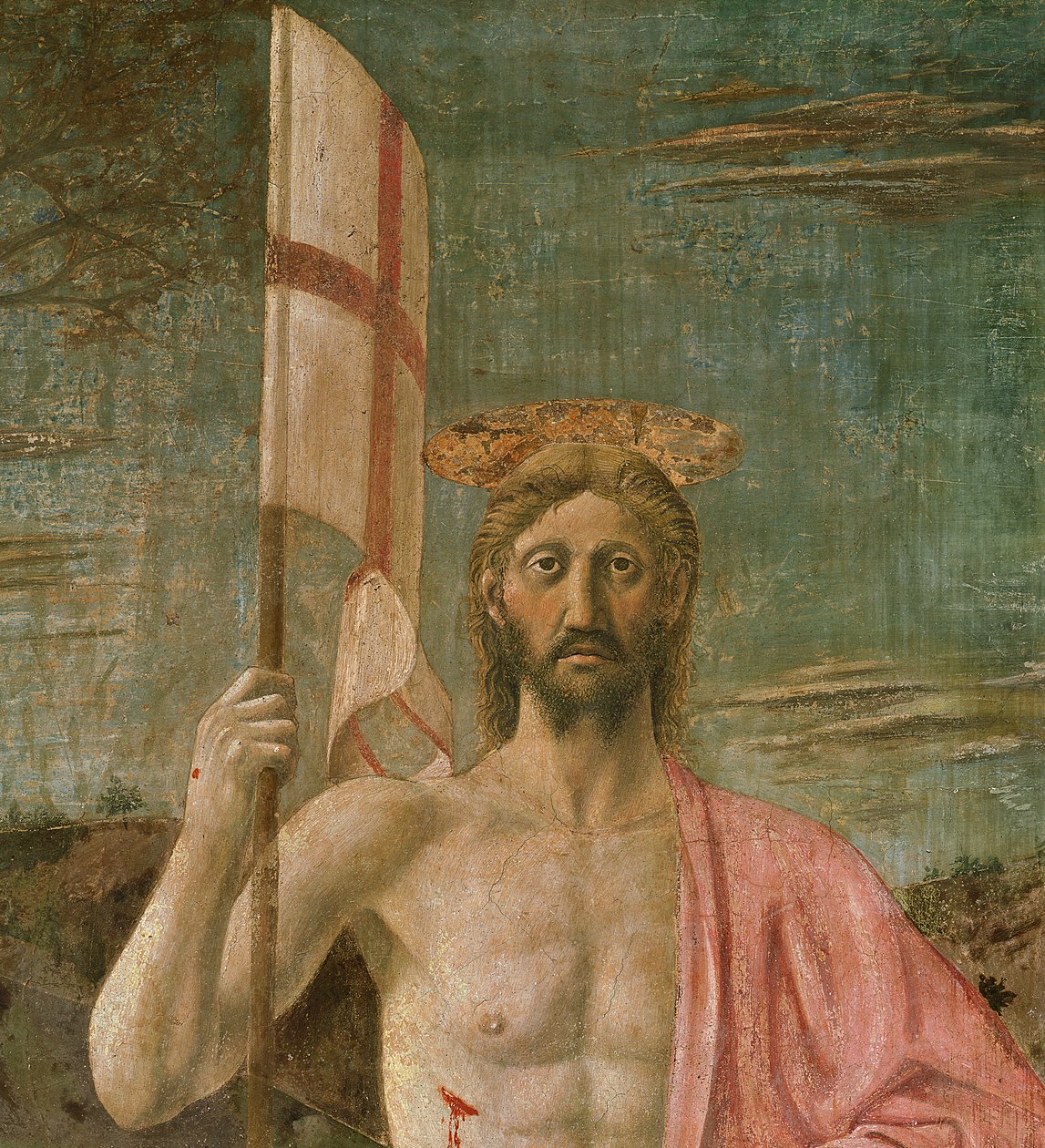 Uppståndelsen, detalj av Kristus, c.1463 av Piero della Francesca