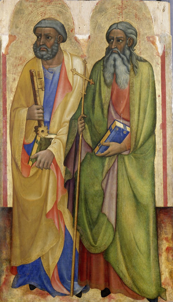 Apostlarna Petrus och Andreas, ca 1418-20 (tempera på poppelträ) av Piero di Alvaro