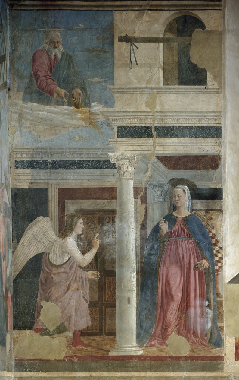 Annunciation - Fresco, c.1455 av Piero della Francesca