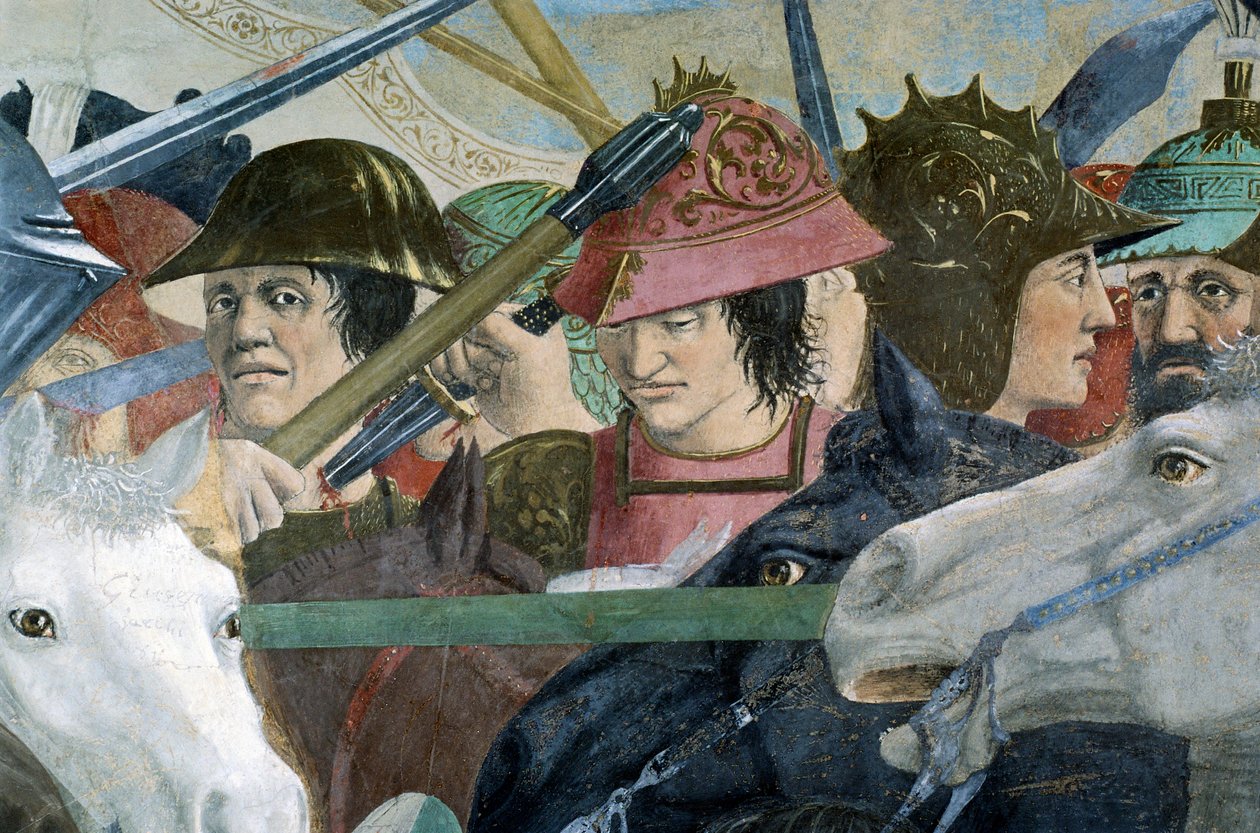 Detalj från Legenden om det sanna korset som visar slaget vid Heraclius I av Bysans mot Chosroes II, av Piero della Francesca av Piero della Francesca