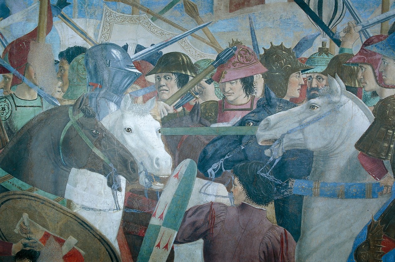 Detalj från Legenden om det sanna korset som visar slaget vid Heraclius I av Bysans mot Chosroes II, av Piero della Francesca av Piero della Francesca