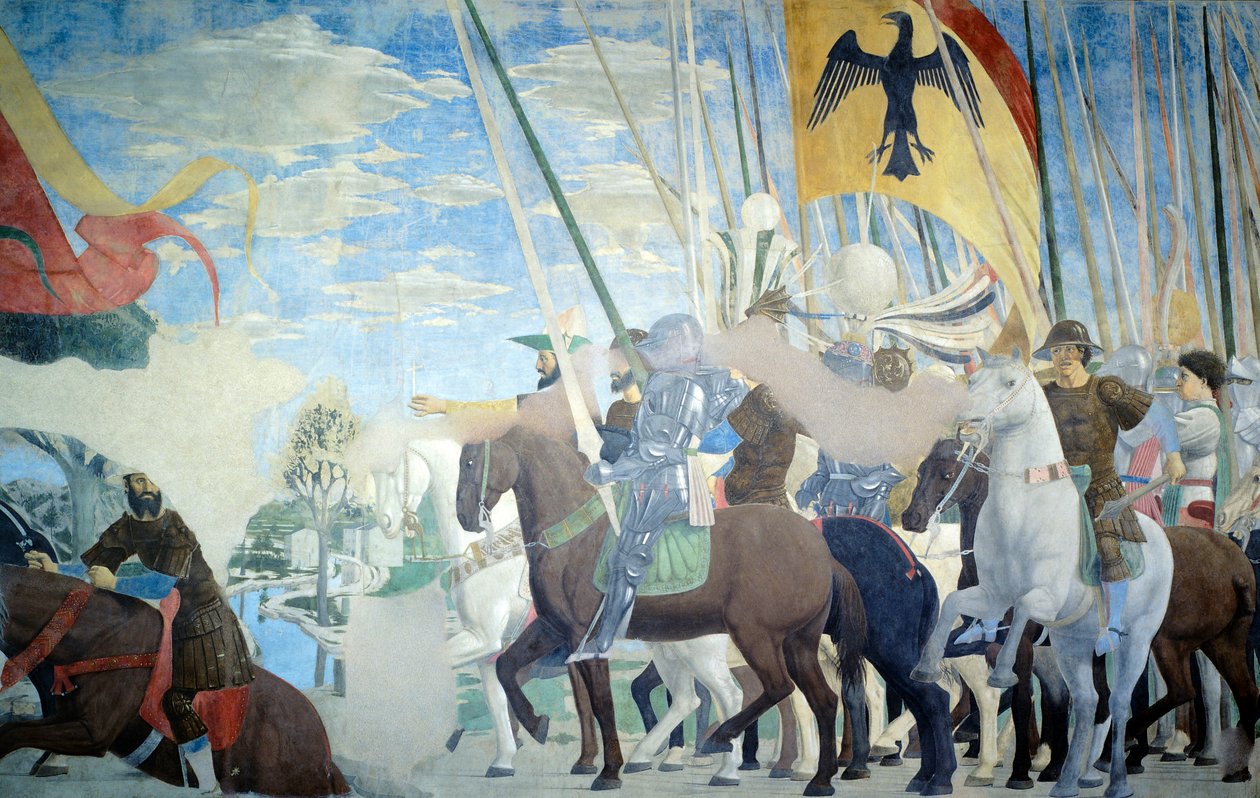 Detalj från Legenden om det sanna korset som visar Konstantins seger, av Piero della Francesca av Piero della Francesca