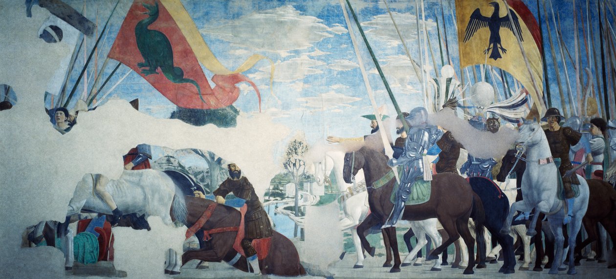 Detalj från Legenden om det sanna korset som visar Konstantins seger, av Piero della Francesca av Piero della Francesca