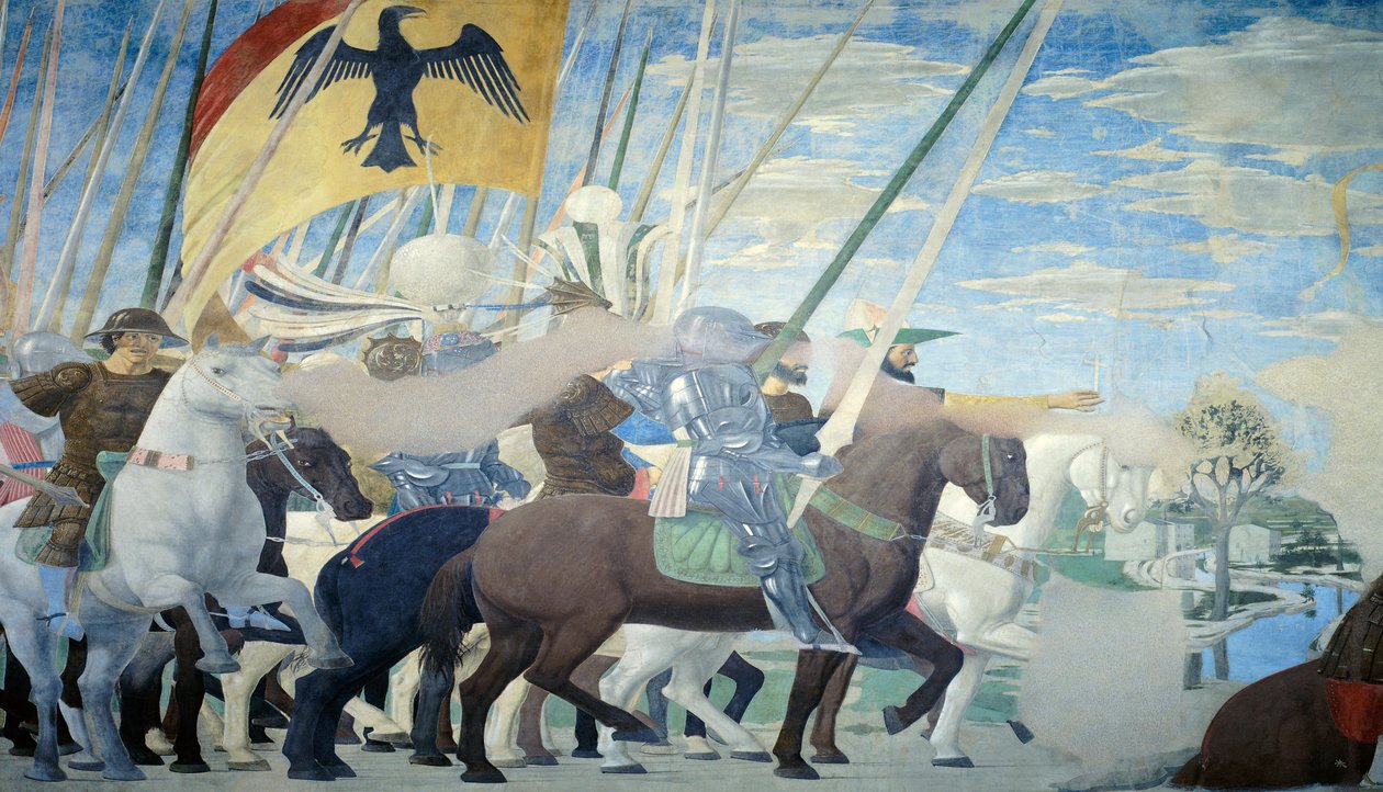 Detalj från Legenden om det sanna korset som visar Konstantins seger, av Piero della Francesca av Piero della Francesca
