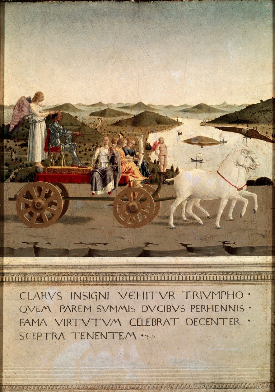 Diptyk av triumf av Federico da Montefeltro och Battista Sforza (Tempera på trä av Piero della Francesca