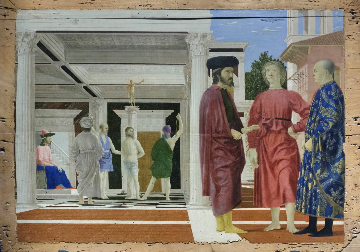 Kristi flagellation, ca 1452 (tempera på pannå) av Piero della Francesca
