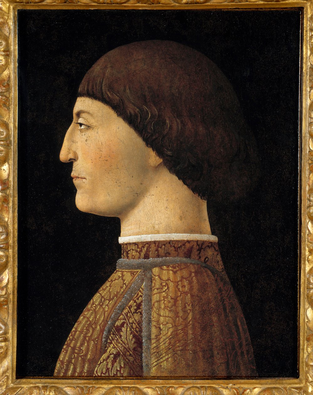 Porträtt av Sigismond Malatesta, Lord of Rimini (1417-1468) Målning av Piero della Francesca (1410 / 1420-1492) 1451 Sön 0,44 X 0,34 m - Porträtt av Sigismund Malatesta (Sigismondo Pandolfo Lord of Ri Malatesta), (1417-1468). Målning av Piero della Fr av Piero della Francesca