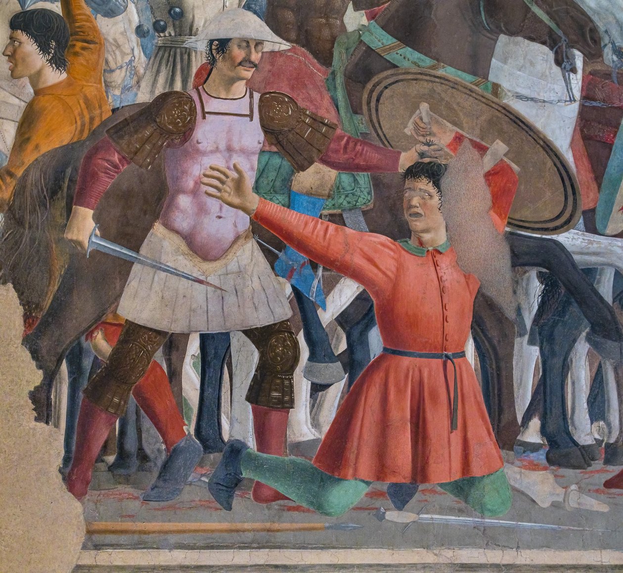 Slaget mellan Heraklius och Chosroes, detalj av Berättelserna om det sanna korset (fresco) av Piero della Francesca