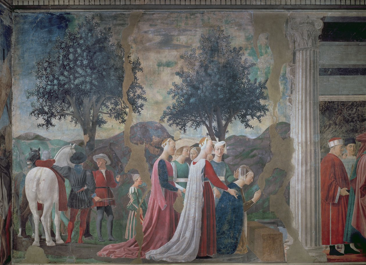 Discovery of the Wood of the True Cross, från Legend of the True Cross-cykeln, avslutades 1464 (detalj av 58294) av Piero della Francesca
