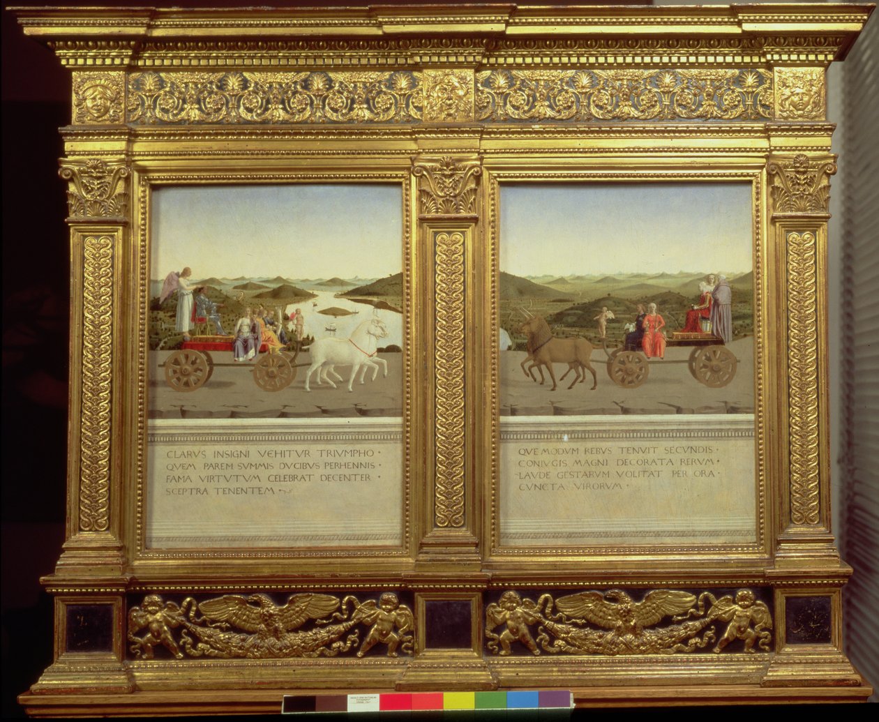 Triumferna för hertig Federico da Montefeltro (1422-82) och Battista Sforza, ca 1465 (tempera på panel) av Piero della Francesca