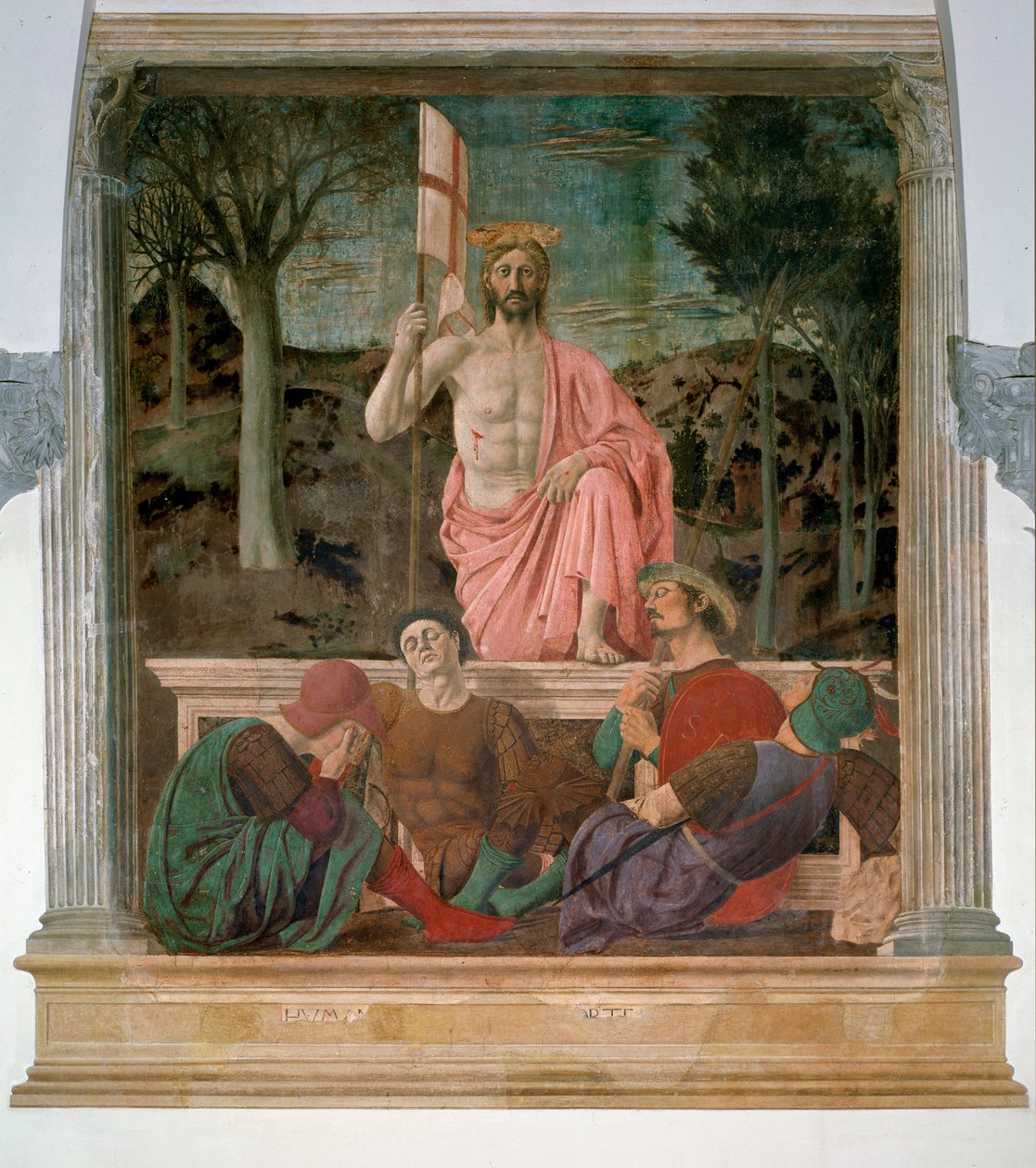 Kristi uppståndelse - Fresco av Piero della Francesca