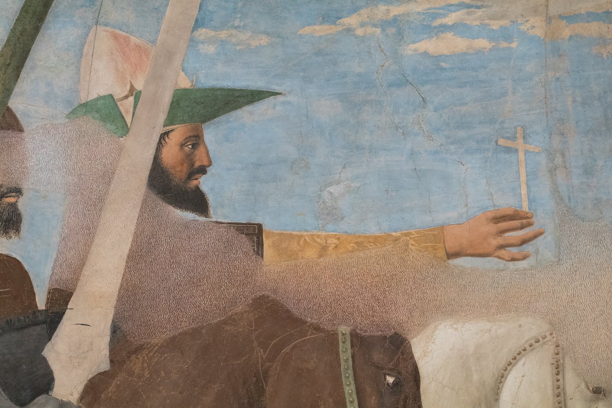 Konstantins seger över Maxentius, detalj med den segrande Konstantin av Piero della Francesca