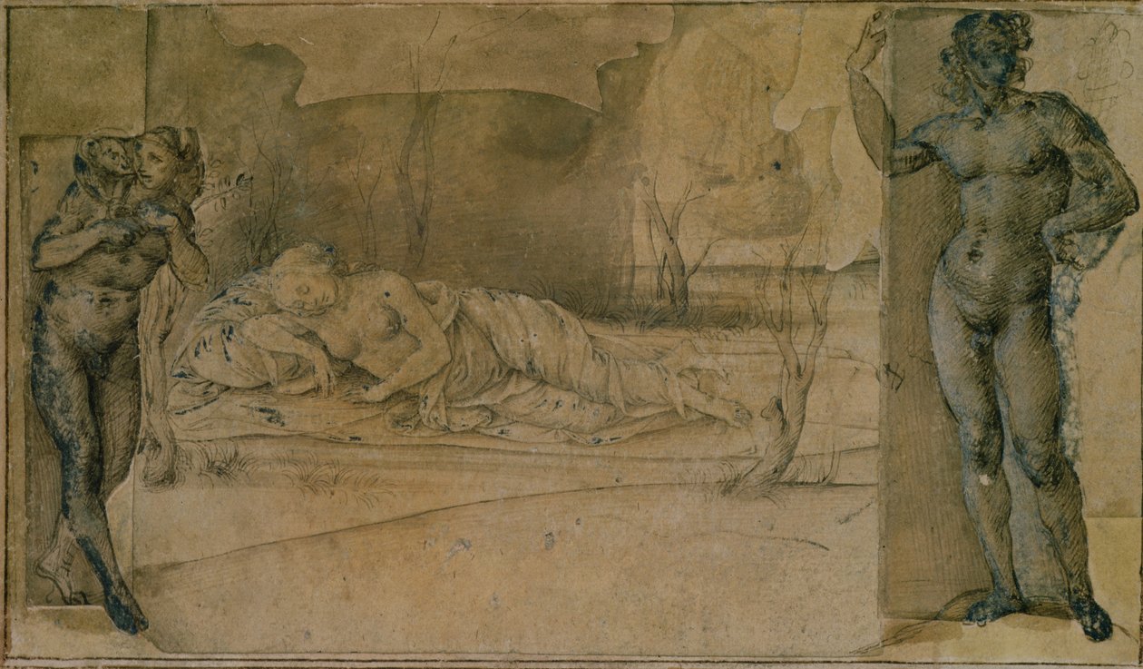 Ariadne Deserted (penna) av Piero di Cosimo