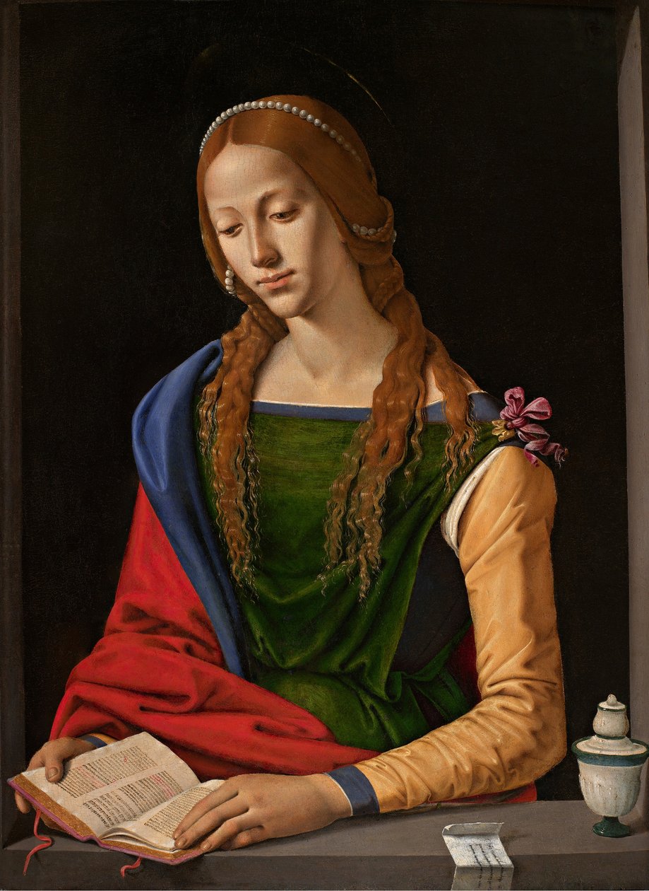 Italienska:  Santa Maria Maddalena Heliga Maria Magdalena av Piero di Cosimo
