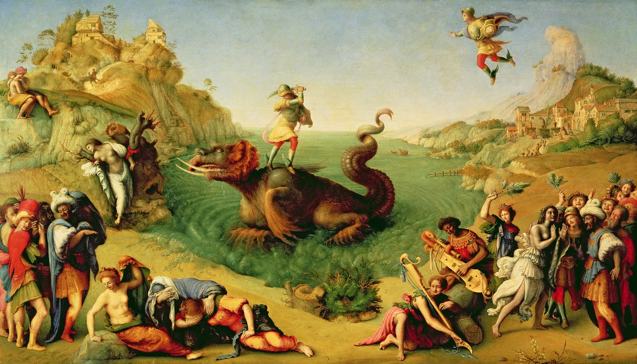 Perseus Rescuing Andromeda, ca 1510-13 (oljeduk) av Piero di Cosimo