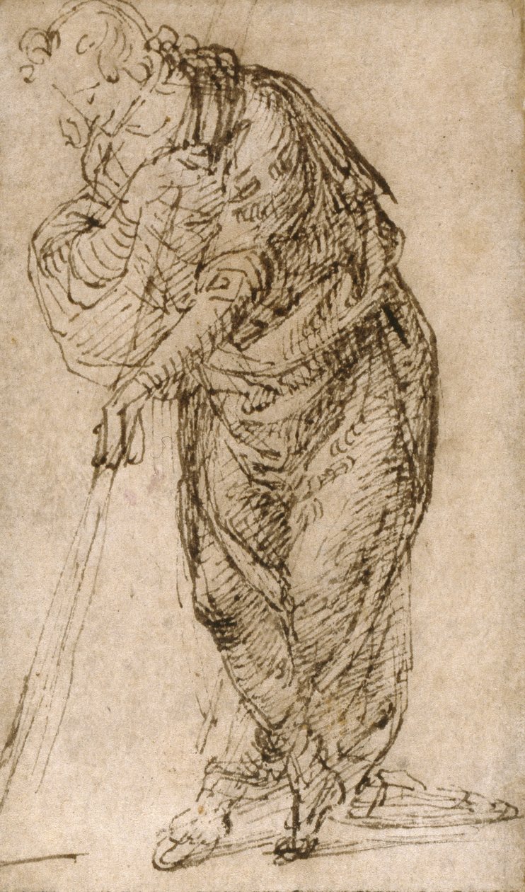 Stående figur lutad mot en stav, c.1510 av Piero di Cosimo