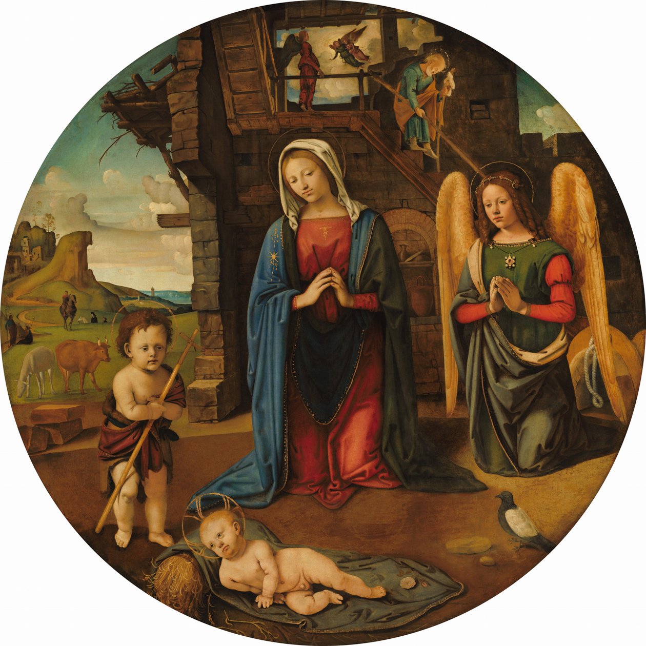 Födelsekyrkan med spädbarnet Saint John av Piero di Cosimo