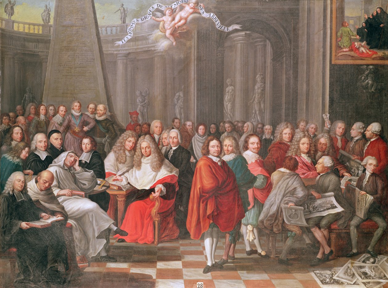 Grupp av framstående herrar födda i eller i närheten av Abbeville av Pierre Adrien Choquet