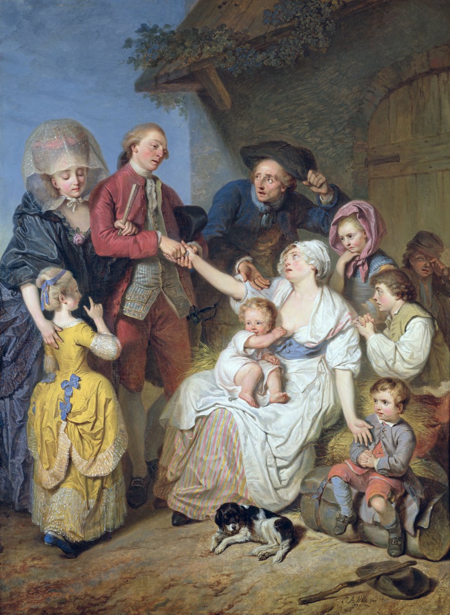 Välgörenhet, 1777 av Pierre Alexandre Wille