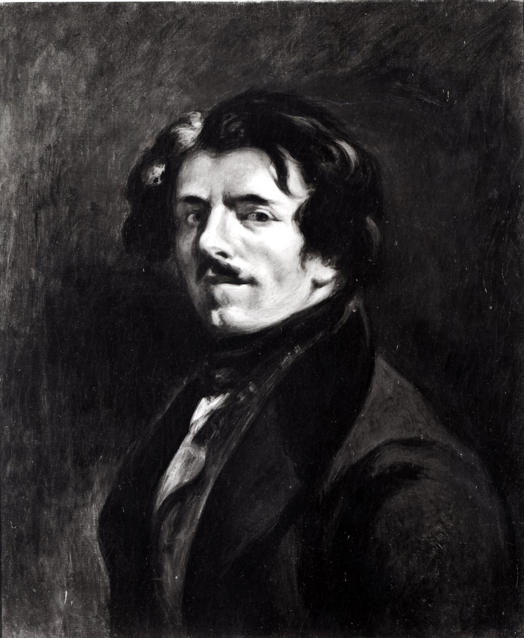 Porträtt av Eugene Delacroix (1798-1863) efter ett självporträtt från 1834, 1874 av Pierre Andrieu