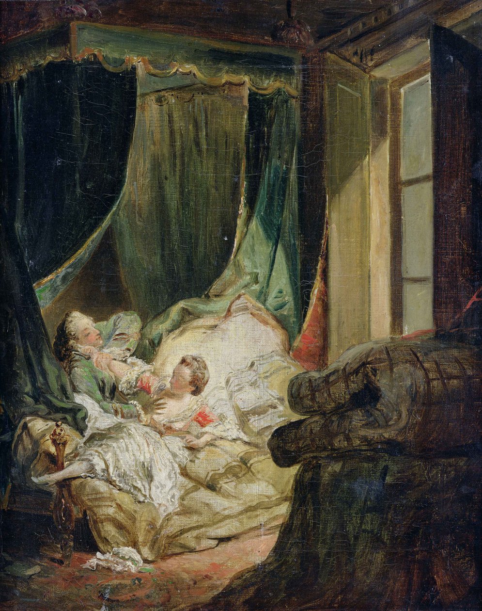 Studie for Den indiskrete brud swed av Pierre Antoine Baudouin