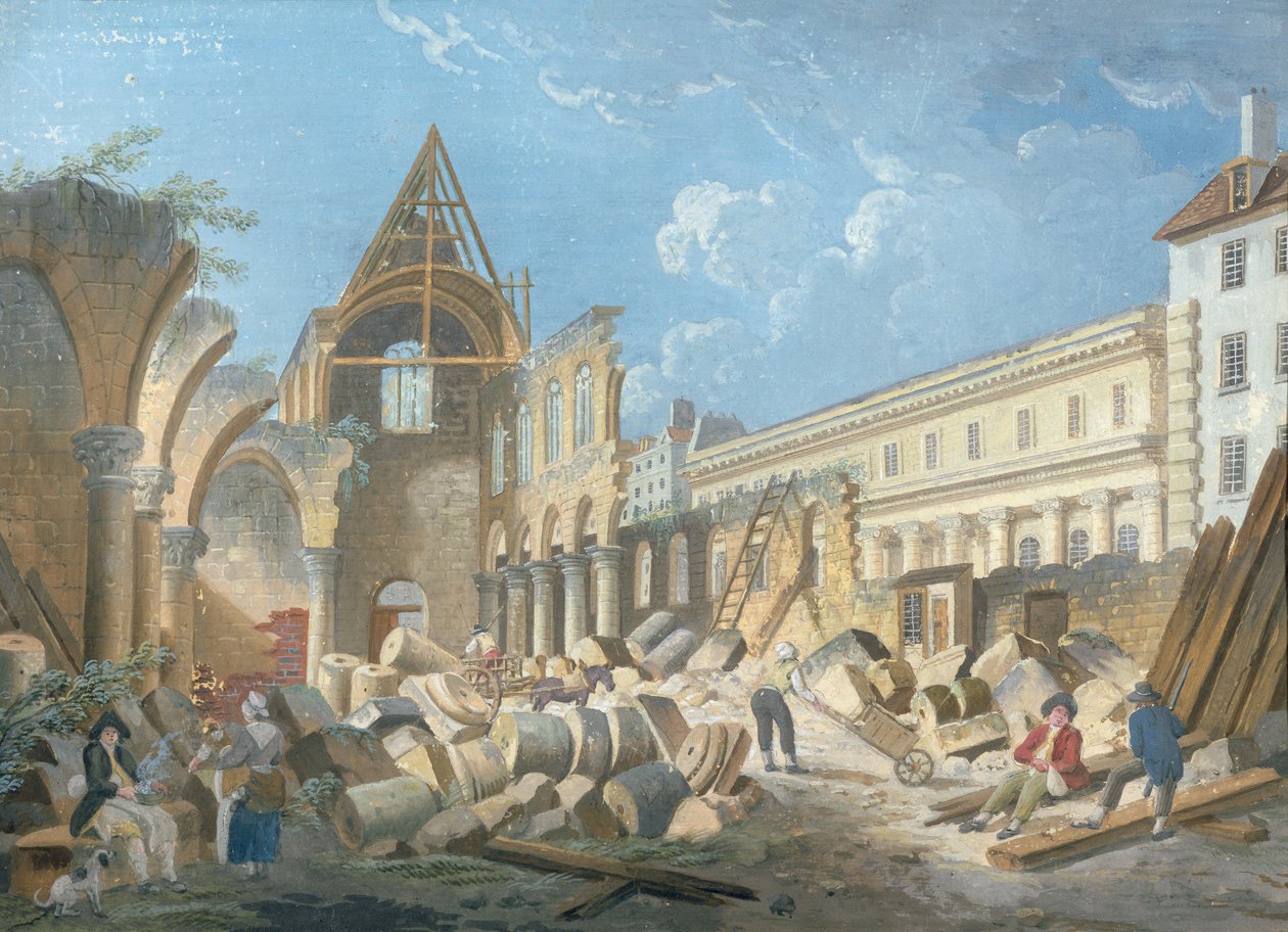 Rivning av Couvent des Cordeliers, c.1802 av Pierre Antoine Demachy