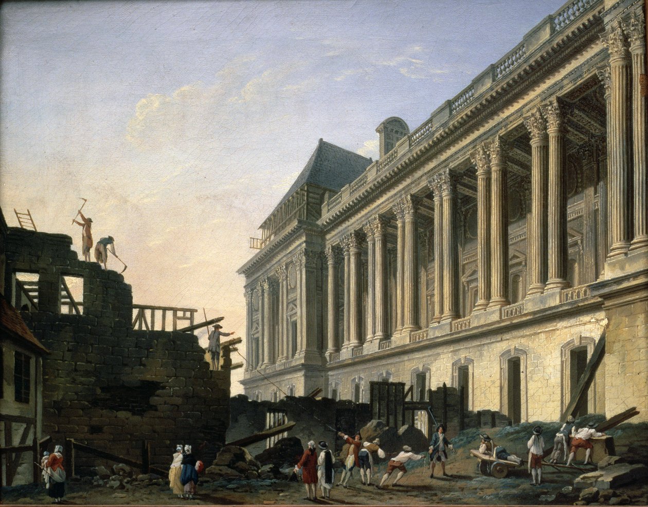 Röjningen av Louvrens kolonnad, 1764 av Pierre Antoine Demachy