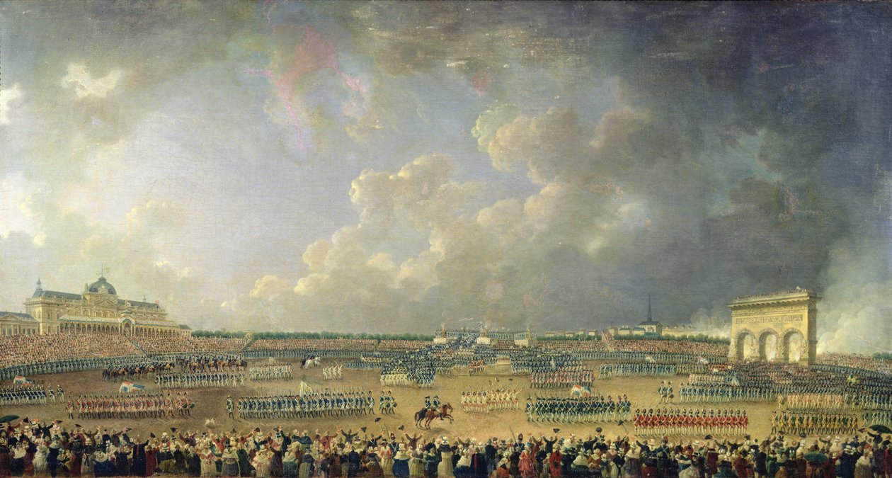 Forbundsfesten på Champ de Mars, 14. juli 1790 swed av Pierre Antoine Demachy