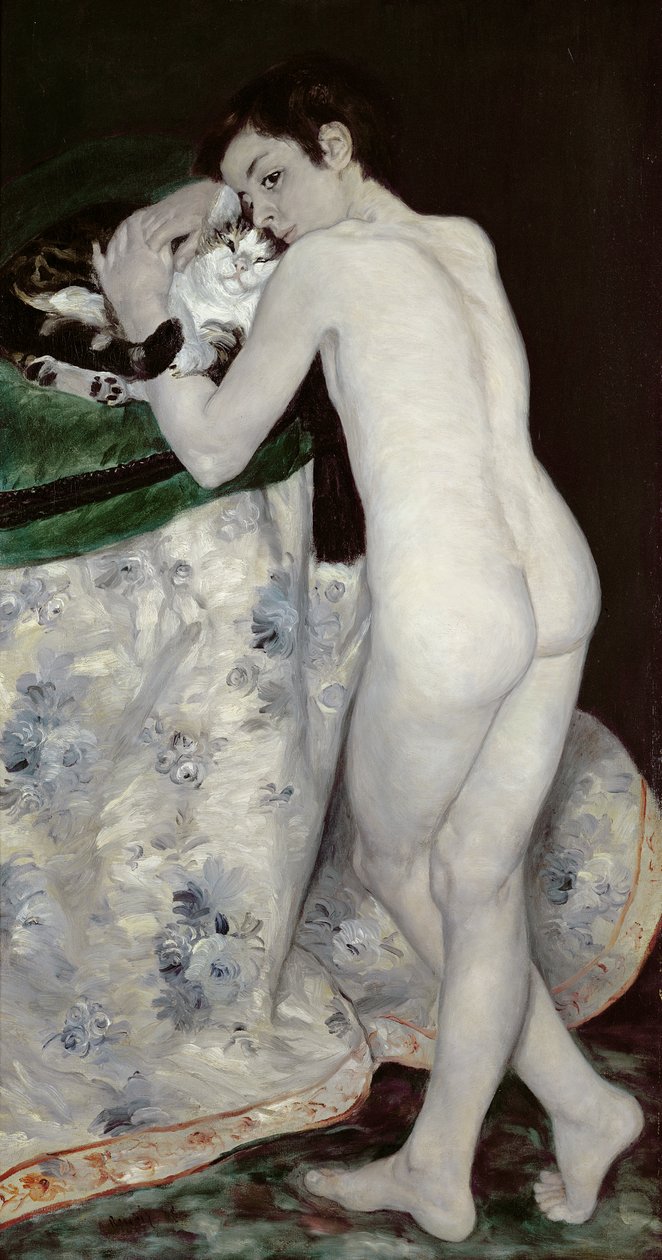 En pojke med en katt, 1868 av Pierre Auguste Renoir
