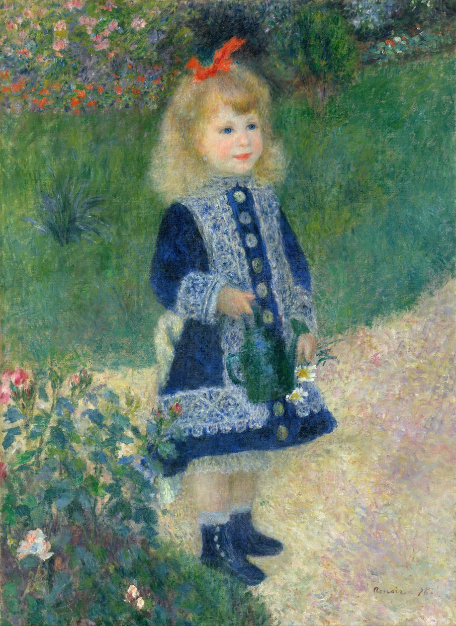 A Girl with a watering can av Pierre Auguste Renoir