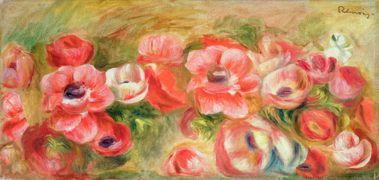 Anemoner, ca 1890 av Pierre Auguste Renoir