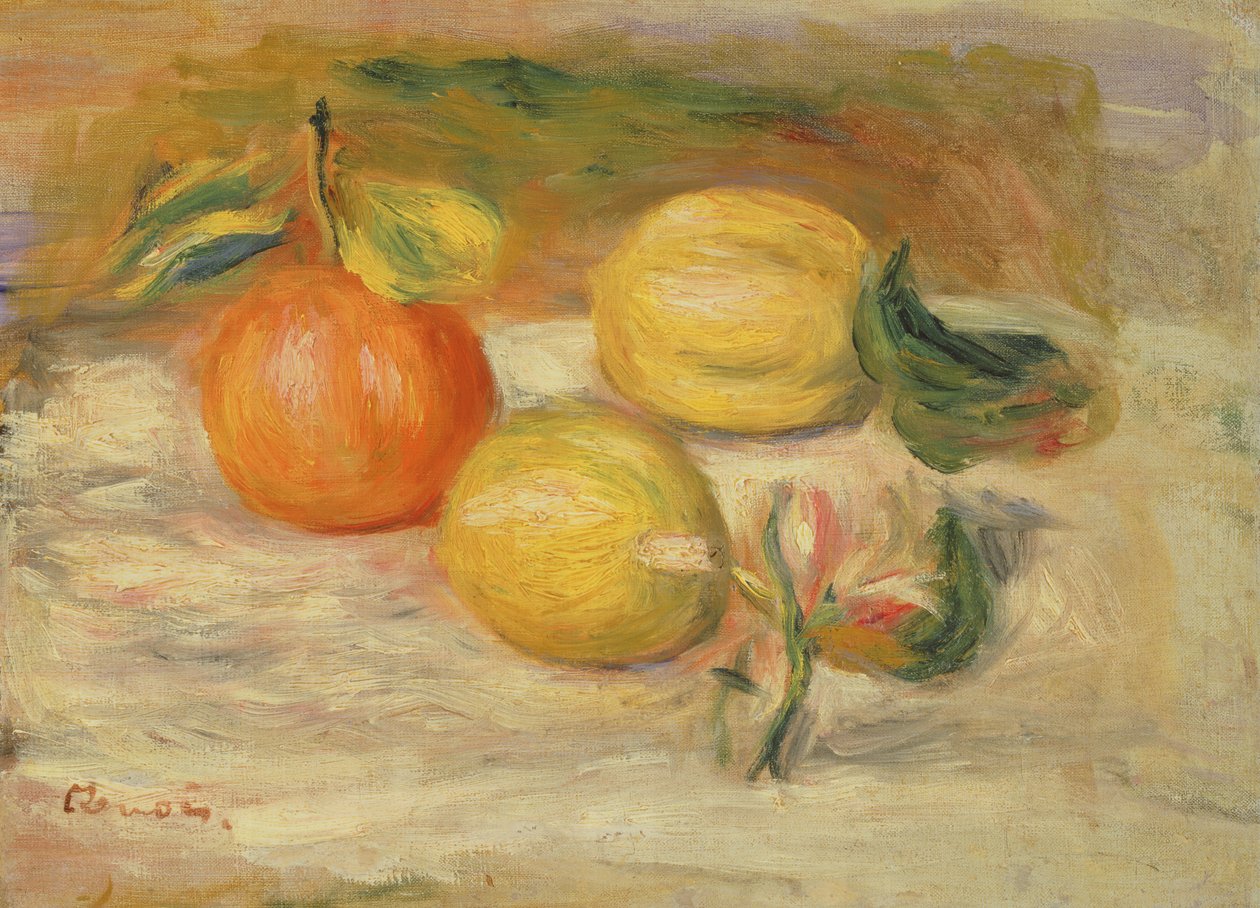 Äpplen och två citroner av Pierre Auguste Renoir