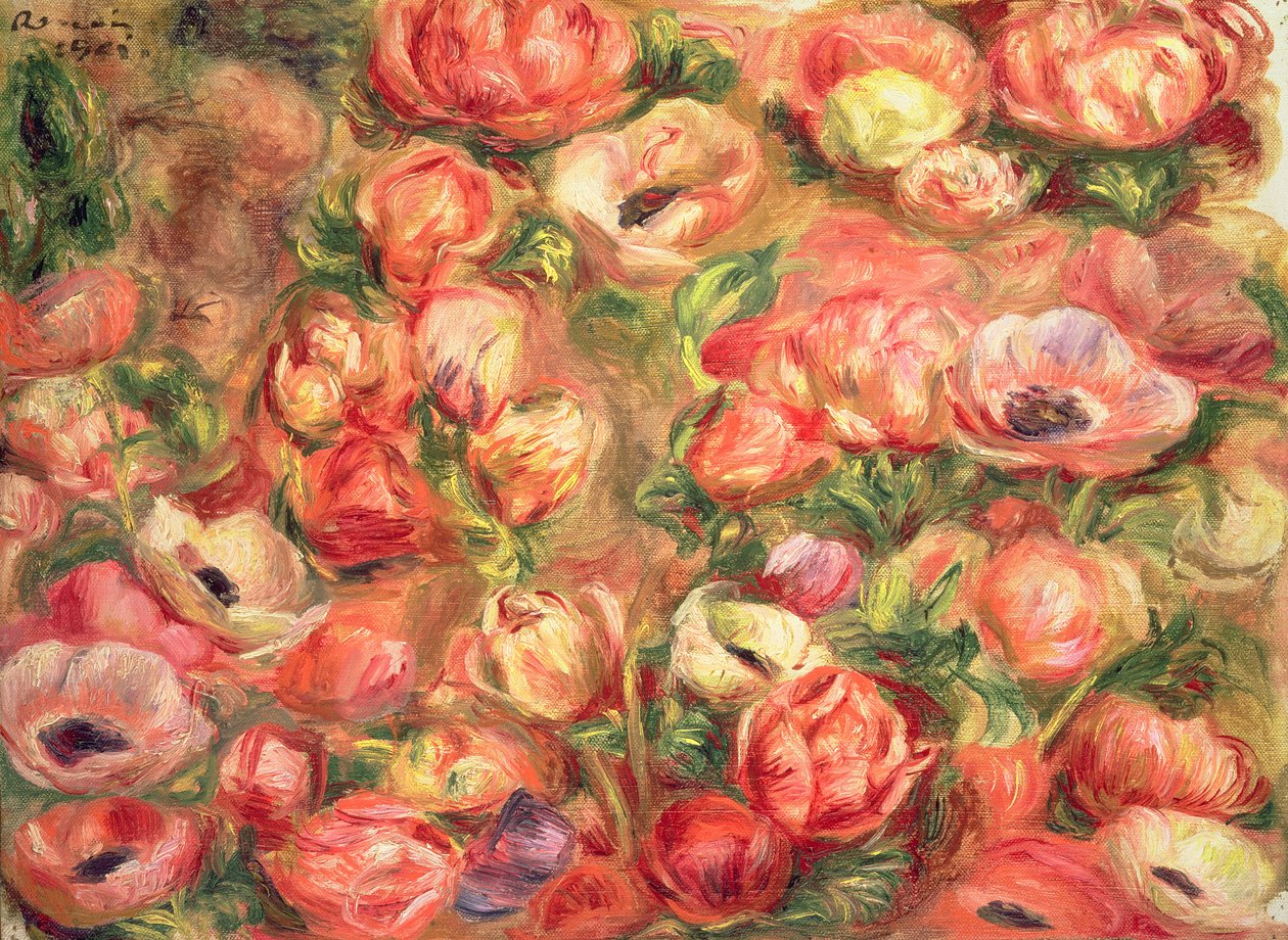 Säng av anemoner, 1901 av Pierre Auguste Renoir
