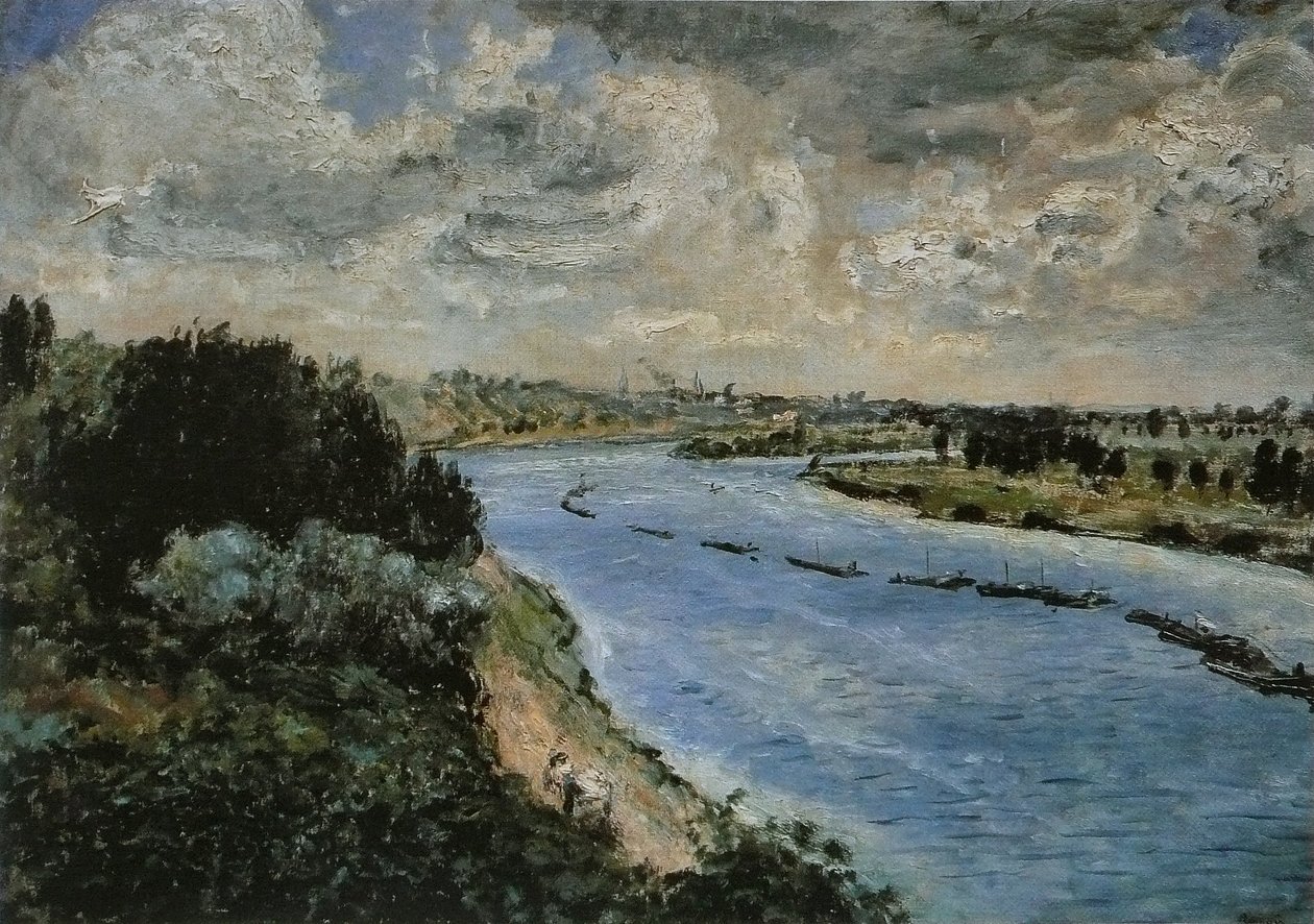 Chalands sur la Seine av Pierre Auguste Renoir