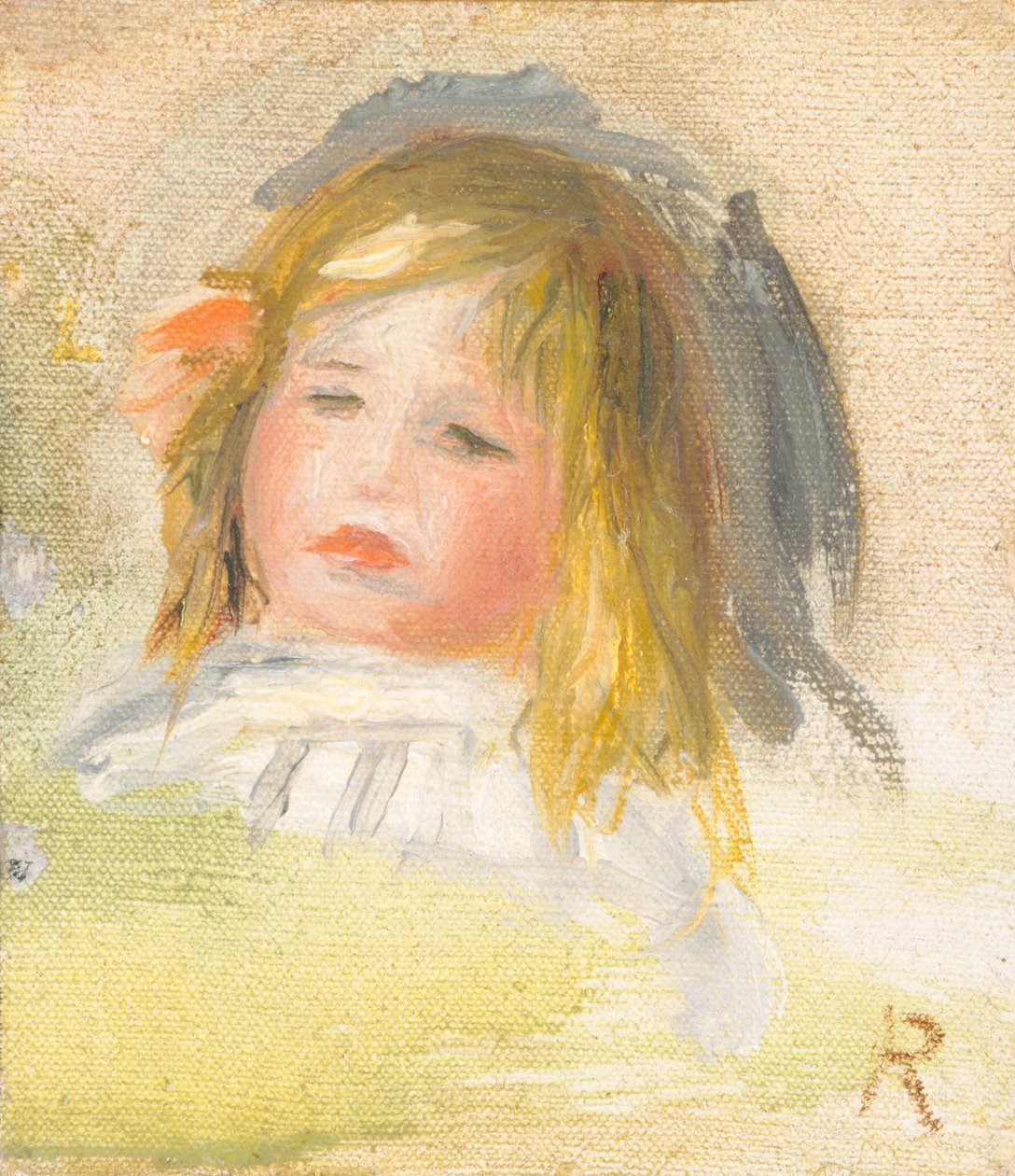 Barn med blont hår, 1895-1900 av Pierre Auguste Renoir
