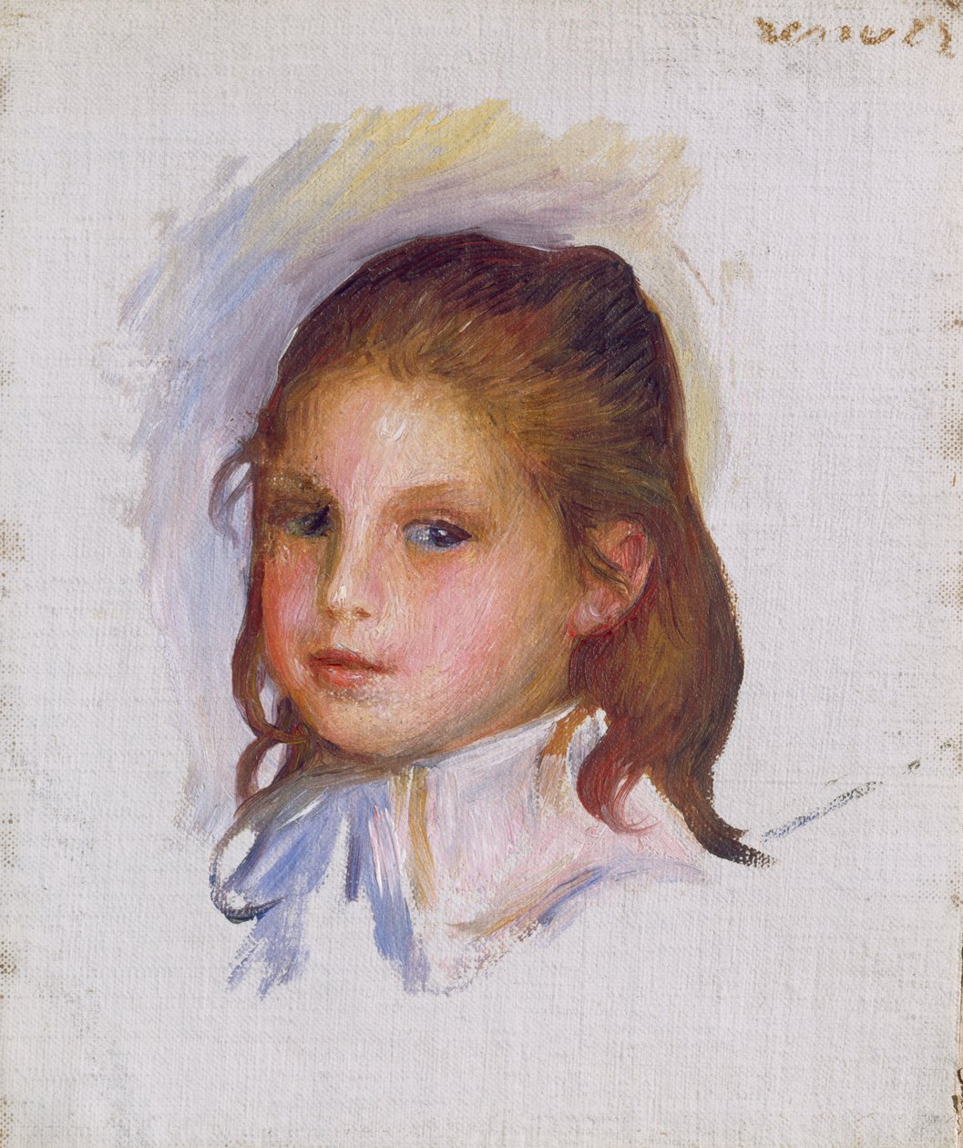 Barn med brunt hår, 1887-88 av Pierre Auguste Renoir
