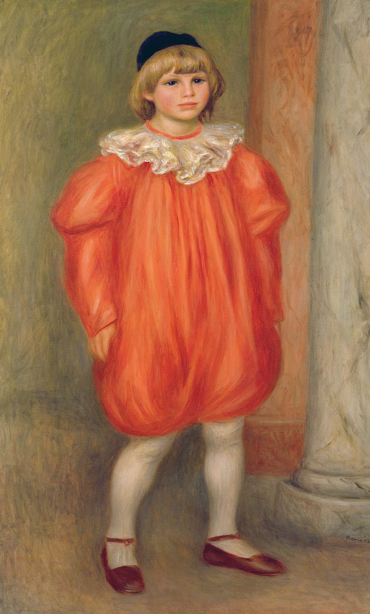 Claude Renoir i clowndräkt, 1909 (se även 287546) av Pierre Auguste Renoir
