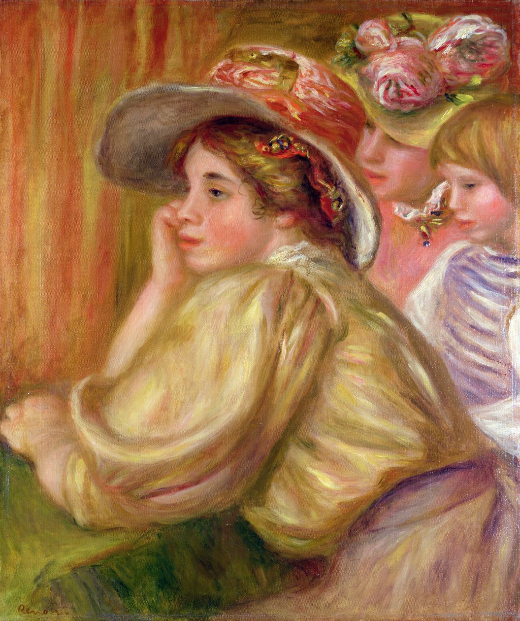 Coco och de två tjänarna, 1910 av Pierre Auguste Renoir