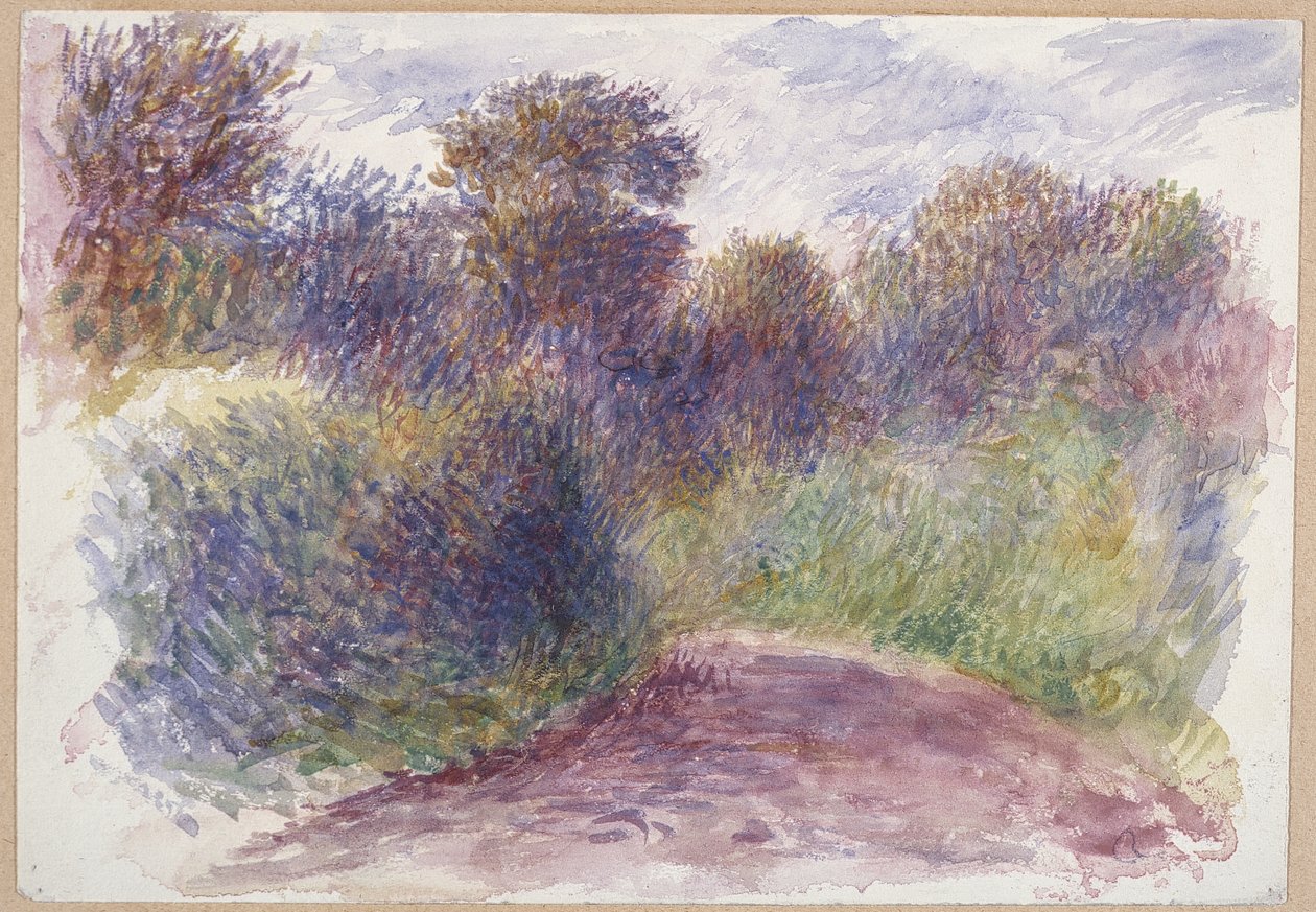 Country Lane (wc på vitt vävt papper) av Pierre Auguste Renoir