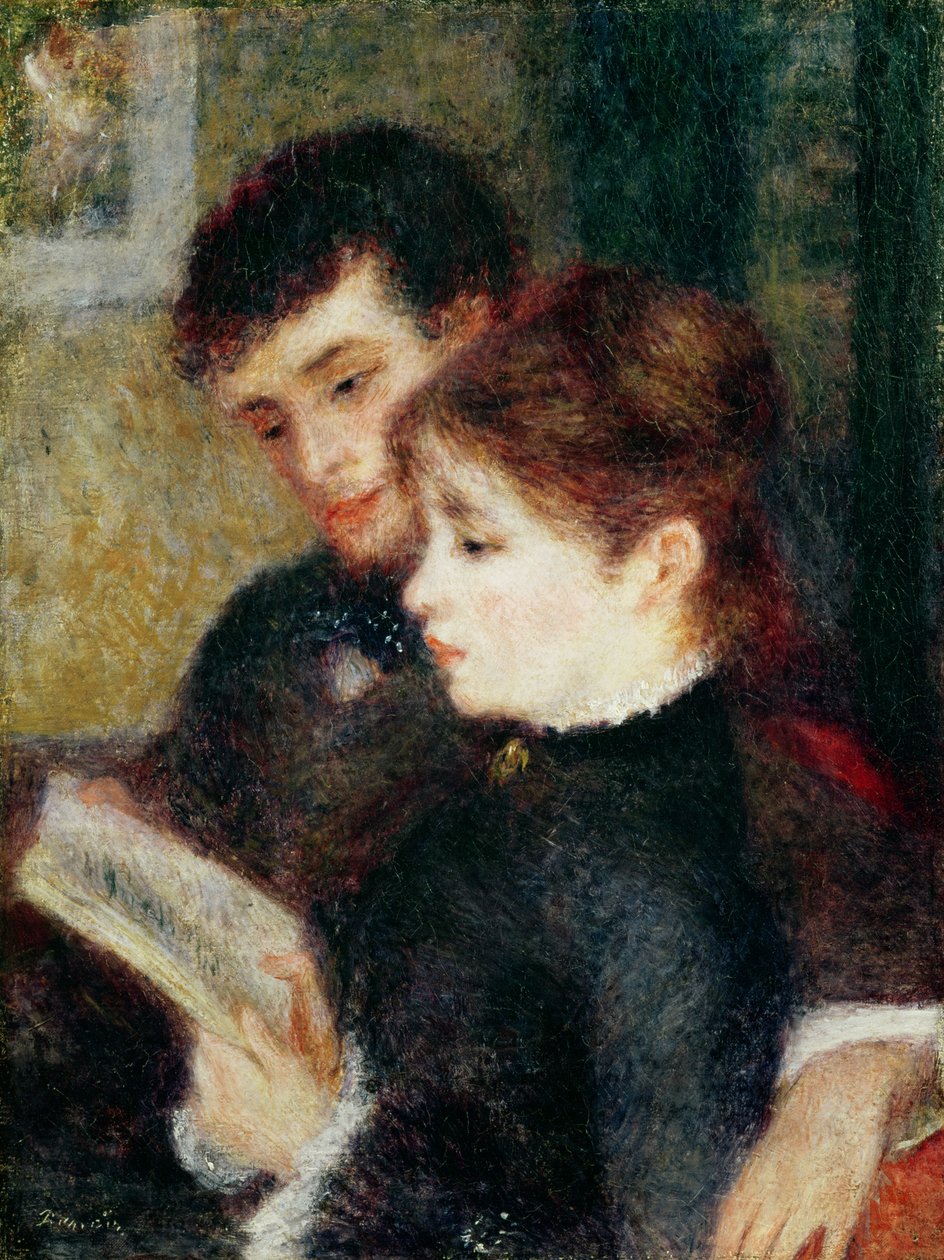 Parläsning (Edmond Renoir och Marguerite Legrand) av Pierre Auguste Renoir