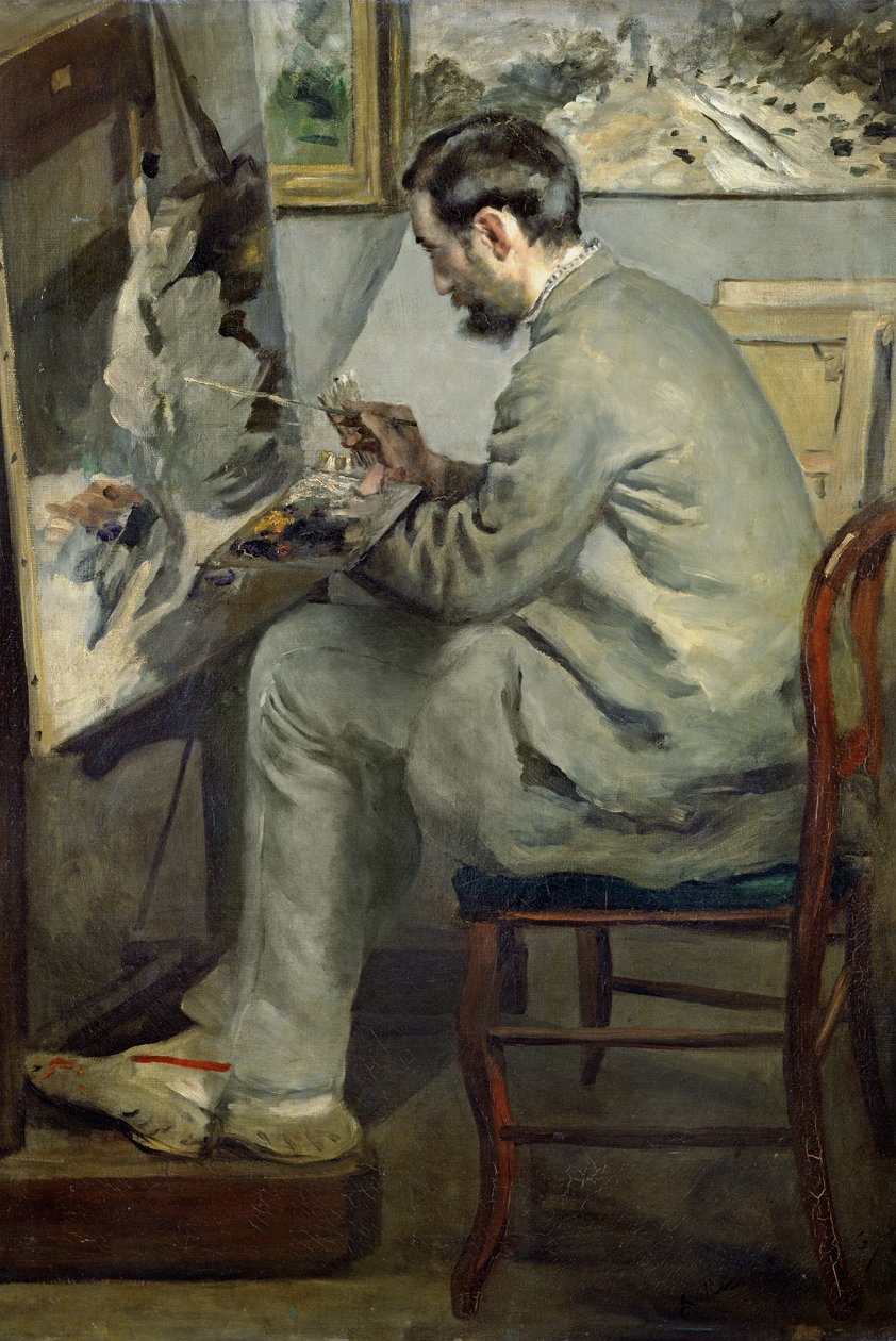 Frederic Bazille vid sitt staffli, 1867 av Pierre Auguste Renoir
