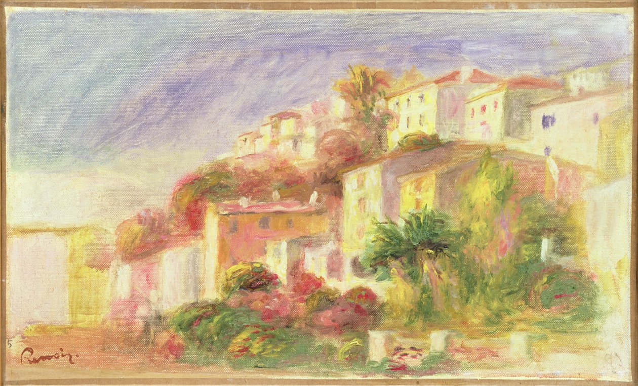 Trädgården för postkontoret i Cagnes, 1918 av Pierre Auguste Renoir