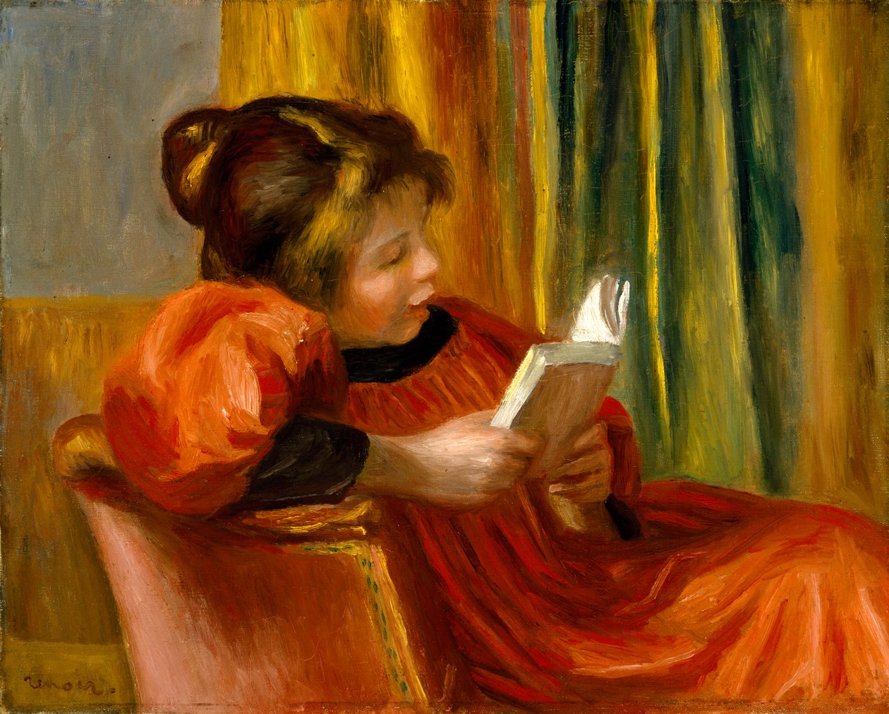 Girl Reading, ca 1890 av Pierre Auguste Renoir