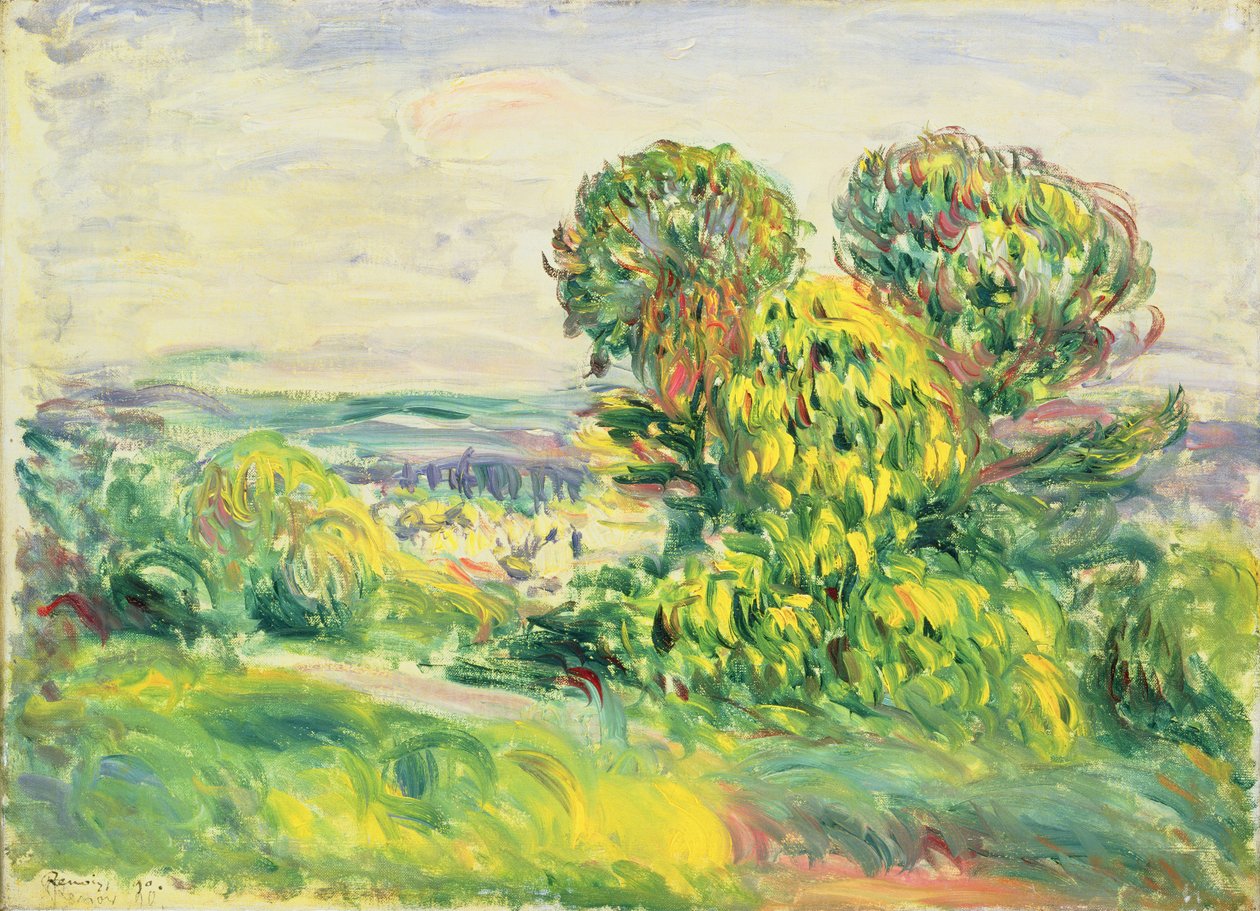 Gröna träd, 1890 av Pierre Auguste Renoir