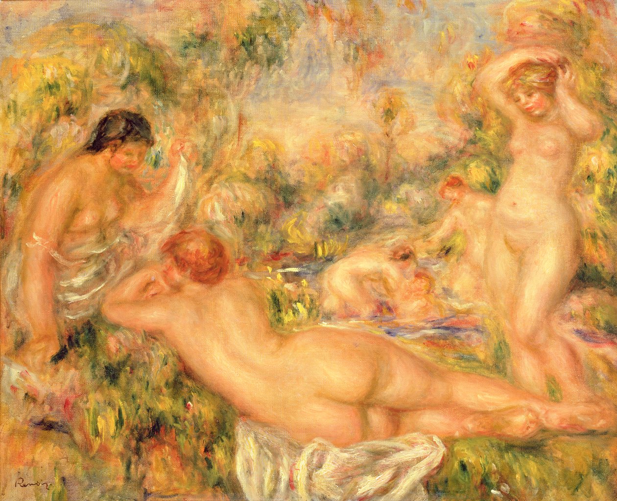 Grupp av badande, 1918 av Pierre Auguste Renoir