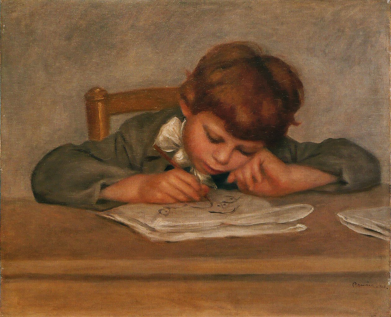 Jean Renoir dessinant av Pierre Auguste Renoir