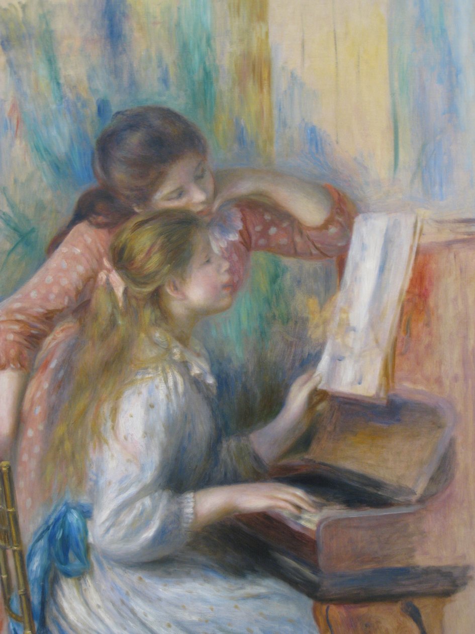 Jeunes Filles au piano av Pierre Auguste Renoir