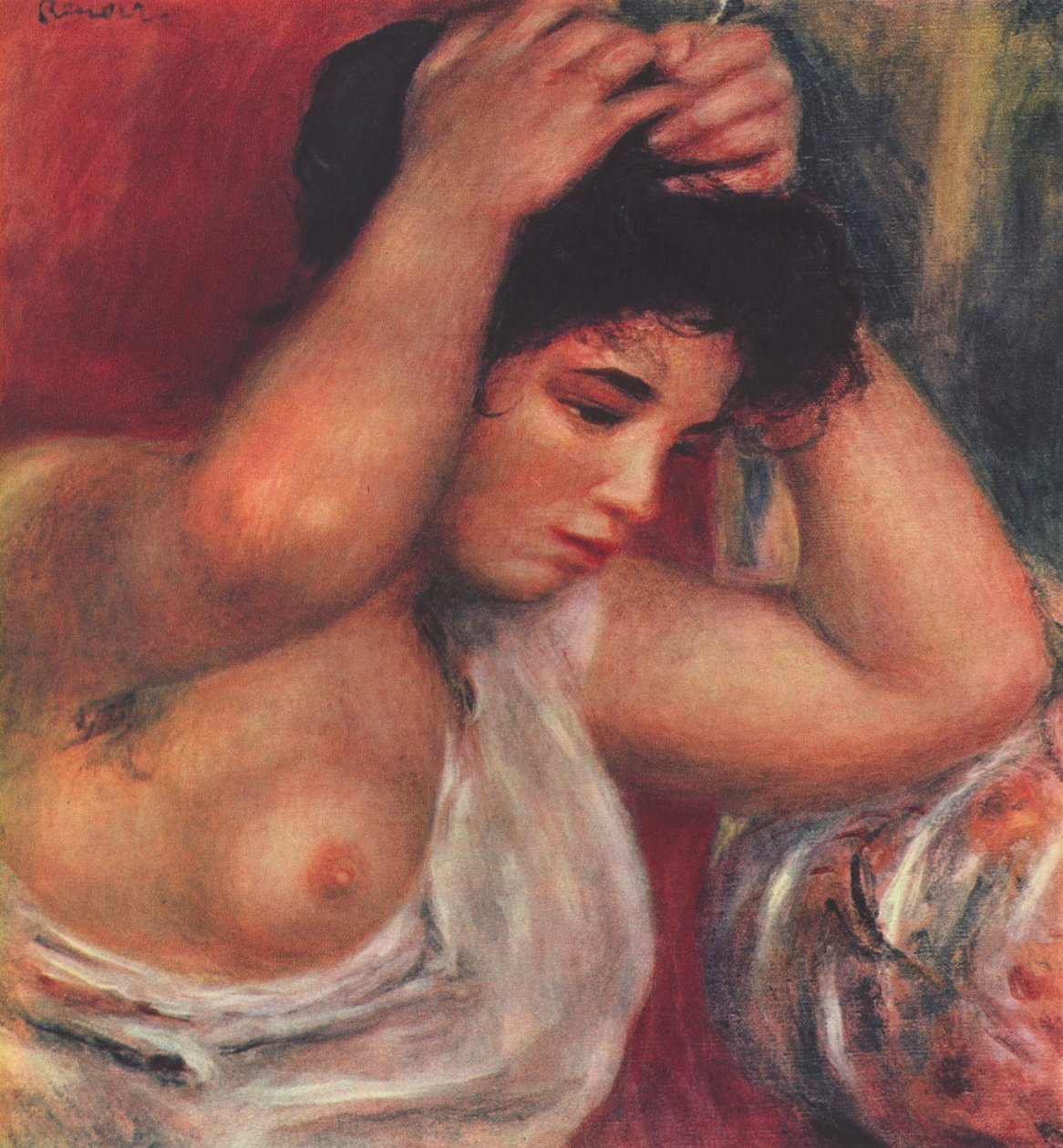 Ung kvinna i frisör av Pierre Auguste Renoir
