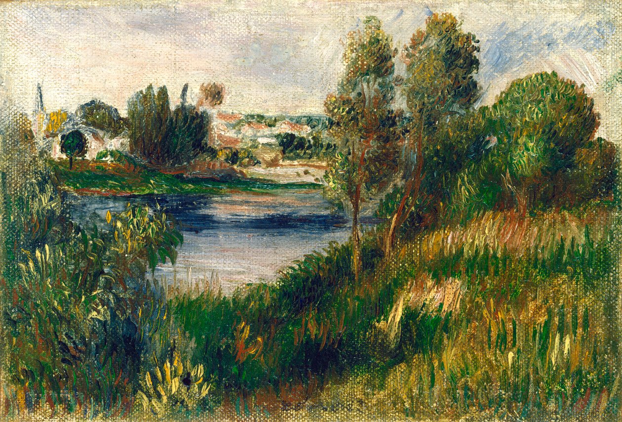 Landskap vid Vétheuil, ca 1890 av Pierre-Auguste Renoir