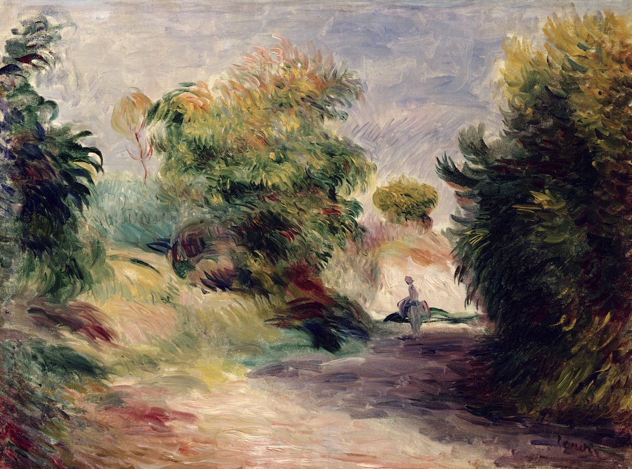 Landskap nära Cagnes, 1907 av Pierre Auguste Renoir